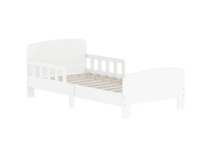 Modenvie Kinderbett 140/70 cm aus Holz mit beidseitigen Schutzschienen Weiß, 140x70 cm, Babymöbel & Kindermöbel, Kinderzimmer & Jugendzimmer, Kinderbetten