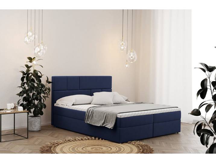 Kaiser Möbel Boxspringbett mit bettkasten matratze BALI stoff Mat Velvet, Bonell-Matratze, Große Auswahl an Größen, Overlay-Deckel