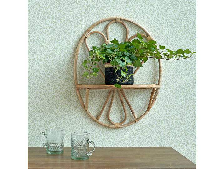 Petite étagère murale en rotin naturel