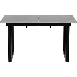 STILVORA Esstisch MDF Grau/Schwarz 140/180x80x75 cm, ausziehbar, Industriestil