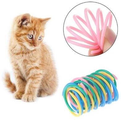 Uplift Picks Colorful Spring Cat Toy Coils For Chasing Chewing And Kitten Exercise 4 Pcs