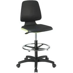 Bimos, Bürostuhl, Arbeitsstuhl Labsit 4, K-Leder grün Sitzhöhe 560-810 mm