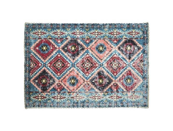 Tapis collection AGRA 120x170 cm motif aztèques bleu et orange