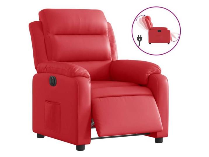 NEUF 2026  CHIC Fauteuil/Chaise inclinable SWEETY Moteur électrique Rouge Similicuir 75x92.5x100 cm FF2913