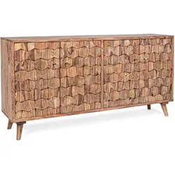 Sideboard Kant aus Sheeshamholz, modernes Design, 177 cm, natur, skandinavischer Stil