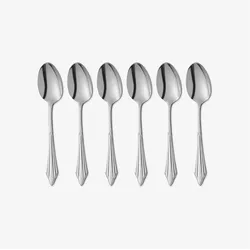 WMF Espressolöffel Set 6-tlg. FÄCHER Stahlgrau, Besteck, Silber