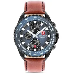 SWISS MILITARY HANOWA - STONE MARTEN - Chronograph - Lederamband - brown - black / blue dial