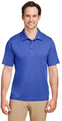 Team 365 TT51H Men's Zone Sonic Heather Performance Polo Shirt in Sport Royal Blue size 4XL   Polyester