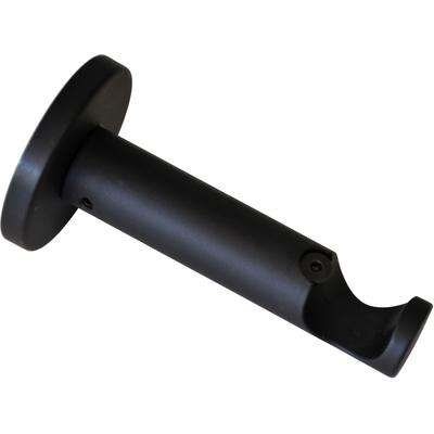 Wandträger "Träger offen für Ø 20 mm", schwarz (schwarz, matt), SCHÖNER WOHNEN-KOLLEKTION, Gardinenstangenhalterungen, Serie Einzelprogramm Leon Ø 20 mm