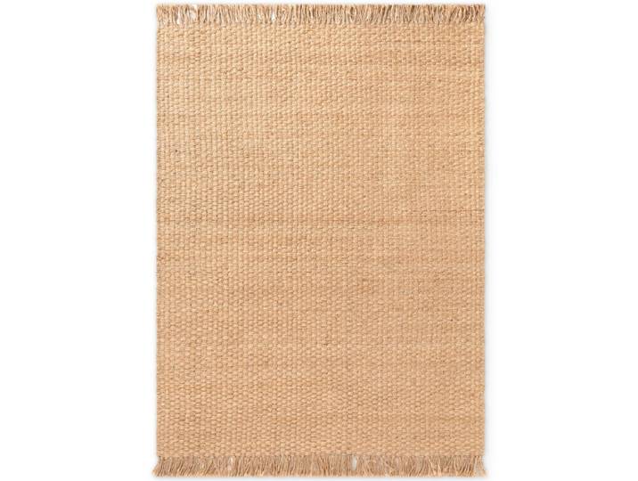 Tapis jute à franges fait main beige 120x170cm
