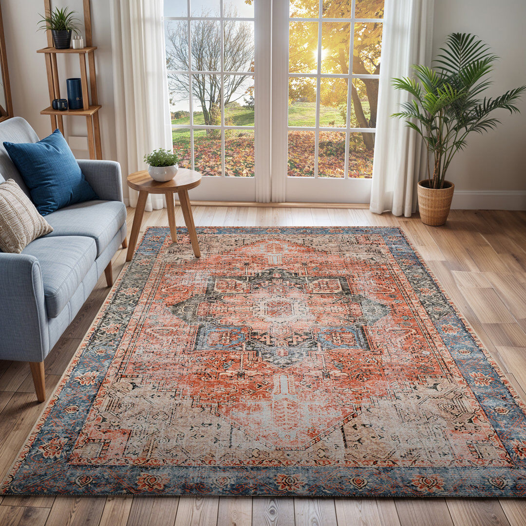 Blue Elephant Machine Washable Traditionnal Boho Brown Tan Ivory Area Rug Pink;Beige;Blue Rectangle 120 x 170 cm