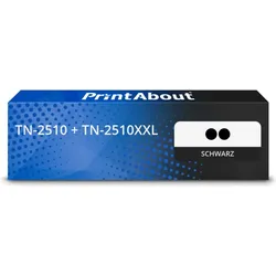 Toner kompatibel mit Brother TN-2510 + TN-2510XXL - Schwarz - Extra hohe Kapazität - Multipack