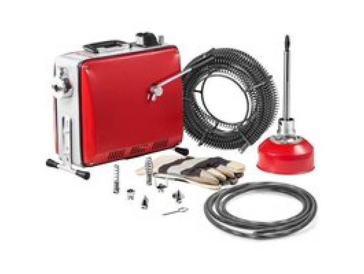 VEVOR Elektrische Rohrreinigungsmaschine, 390 W, 1400 U/min, Abflussreiniger, 12 m x 16 mm & 8 m x 9,5 mm Federkabel, 4,5 m x 16 mm flexible Feder, 6 Schneider, für Rohre mit 50–110 mm Durchmesser