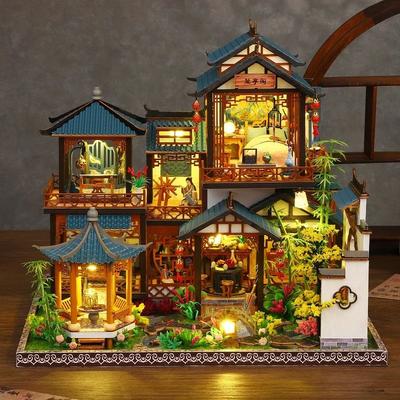 Inspired Living Elegant Orchid Pavilion Book Nook Kit DIY Chinese Style Miniature House & 3D Puzzle Display Elegant Orchid Pavilion Book Nook Kit DIY Chinese Style Miniature House & 3D Puzzle Display
