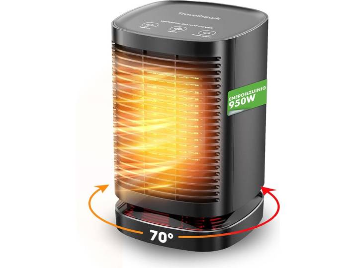 Travelhawk Elektrische Kachel Pro - Ventilatorkachel - 950W 3 Standen - Zwart