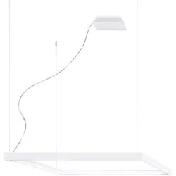Hängeleuchte Designlampe Pendelleuchte LED Wohnzimmerlampe Alu weiß L 80 cm