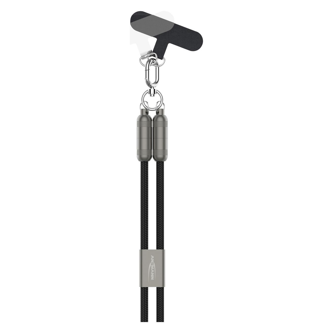 Ansmann Lanyard Kabel USB Typ-C zu USB Typ-C 120cm / schwarz (1.20 m, 60 W) (1700-0190)