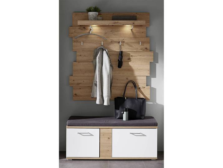 Kompaktgarderobe 120 x 175 x 38cm Weiß