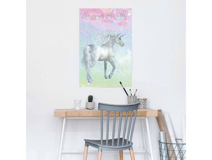 Poster Licorne Papier Multicolore 61 x 92 x 0cm