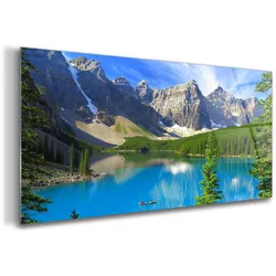 GLASBILD 100x50 cm Berge und Wald