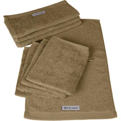 Handtuch Set ROSS "Sinfonie", braun (walnuss), Obermaterial: 100% Baumwolle, Handtuch-Sets, beinhaltet Gästetücher und Waschhandschuhe