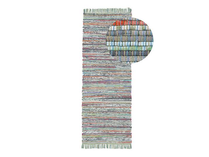 Tapis de couloir Kelim Chindi 80 x 400cm Vert/Vert