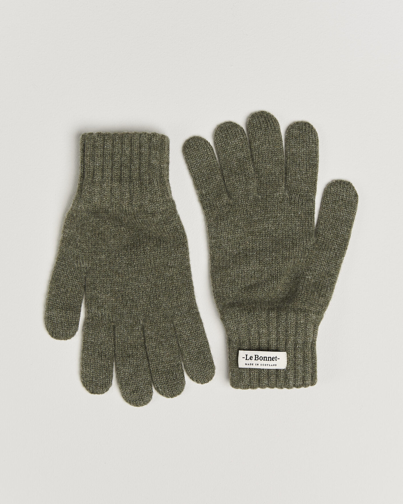 Le Bonnet Merino Wool Gloves Croco men L Grøn