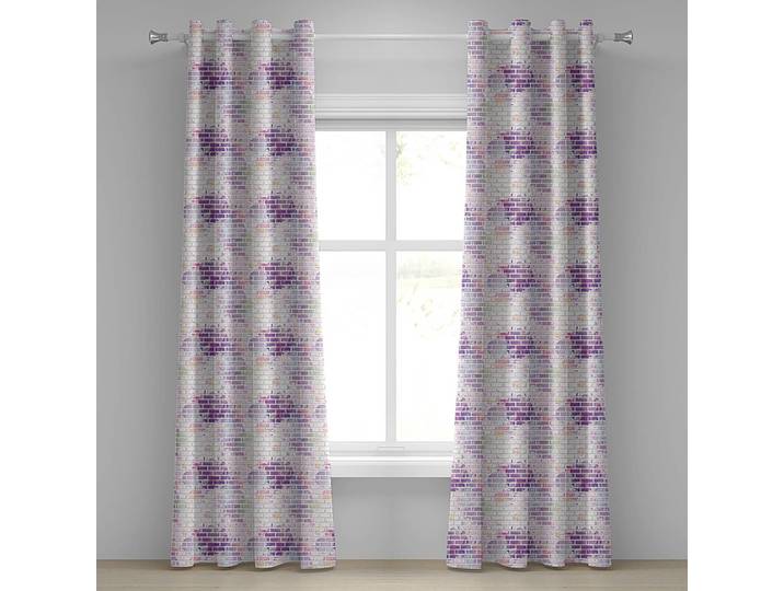 Ösenvorhang Wall 2er-Set 245cm Violett/Violett