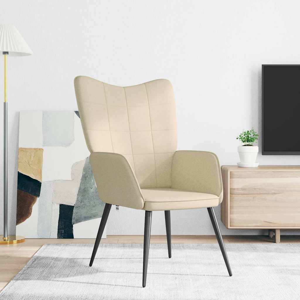 vidaXL Chaise de relaxation Crème Tissu