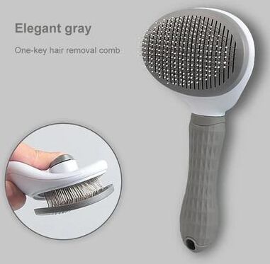 Inspire Curations Premium Long Hair Dog Hair Remover Brush Professional Pet Grooming & Fur Care Tool For Cats & Dogs grey