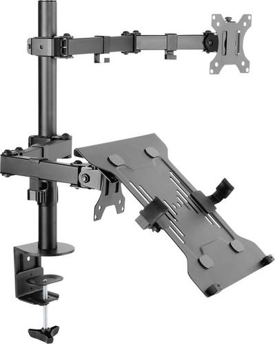 SpeaKa Professional SP-MM-302 Monitorhalterung 2 Display(s) 33,0cm (13 ) - 81,3cm (32 ) Schwarz Drehbar, Höhenverstellbar