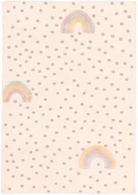 ECARPETGALLERY Flat-Weave Nevada Cream Wool Kilim - 4'0 x 5'9
