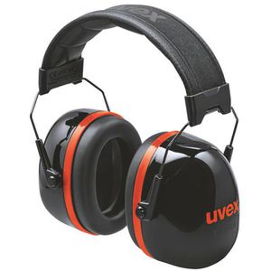 Uvex Kapselgehörschutz K30, 2630030, für Erwachsene, faltbar, schwarz-rot, SNR 36 dB