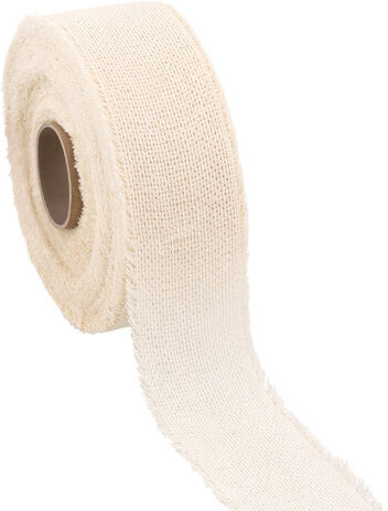 Baumwollband mit Fransen, natur, 5,5 cm, 20 m