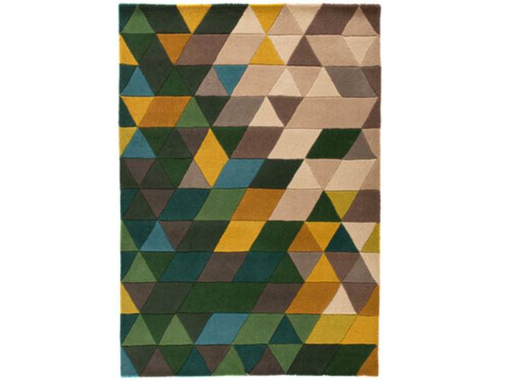 Geometrischer Wollteppich - Material: Wolle - 77