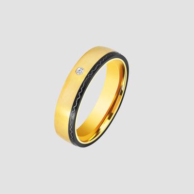 Fingerring ADELIA´S "Damen Ring aus Edelstahl mit Strass Steinchen" Gr. 62, gold, Fingerringe, Damen, 62, Edelstahl, Fingerring