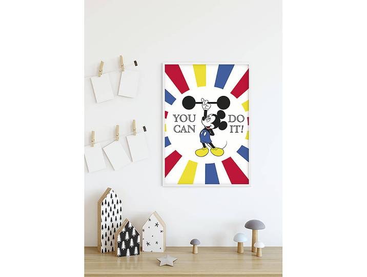 Wandbild Mickey Mouse Do it 50 x 70cm Multicolor