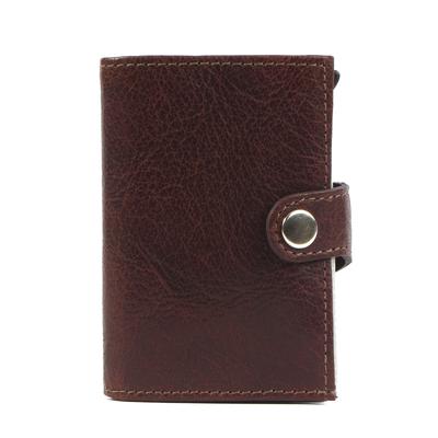 Mini Geldbörse MARGELISCH "noonyu single leather", Damen, braun, Leder, Kleinlederwaren, Kreditkartenbörse aus Upcycling Leder