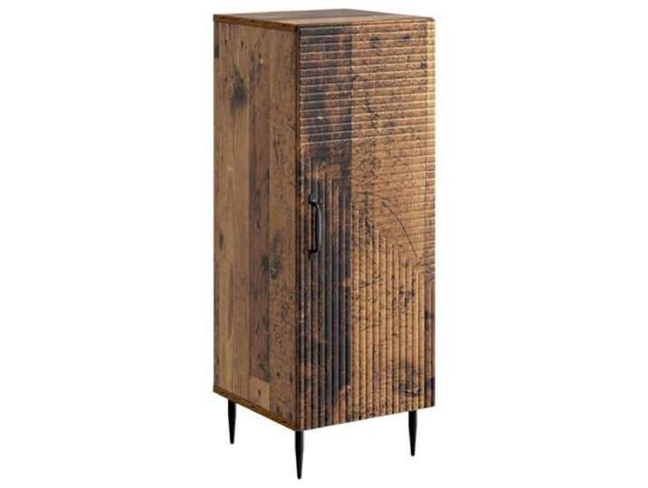 Roanoer Sideboard Altholz Optik 33 x 34,5 x 89,5 cm Schrank Kompakte Kommode aus Holzwerkstoff in Altholz-Optik für Wohnzimmer, Flur und Schlafzimmer mit Tür.