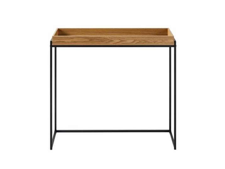 Calicosy – Eingangskonsole Jessie mit Trittbrett und Füßen aus schwarzem Metall – Elegantes Industriedesign – Länge 100 cm – Möbel zur Aufbewahrung und Dekoration