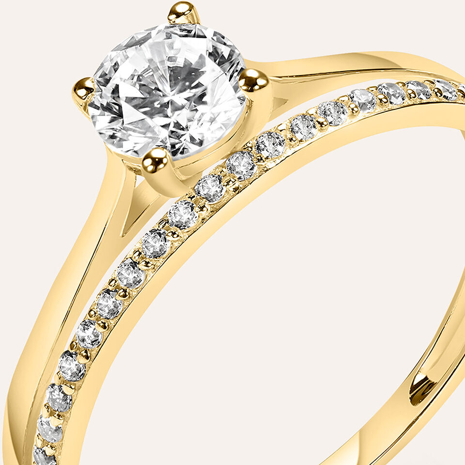 Stroili Anello Solitario Claire Oro Giallo Cubic Zirconia Collezione: Claire - Misura 49 Oro Giallo