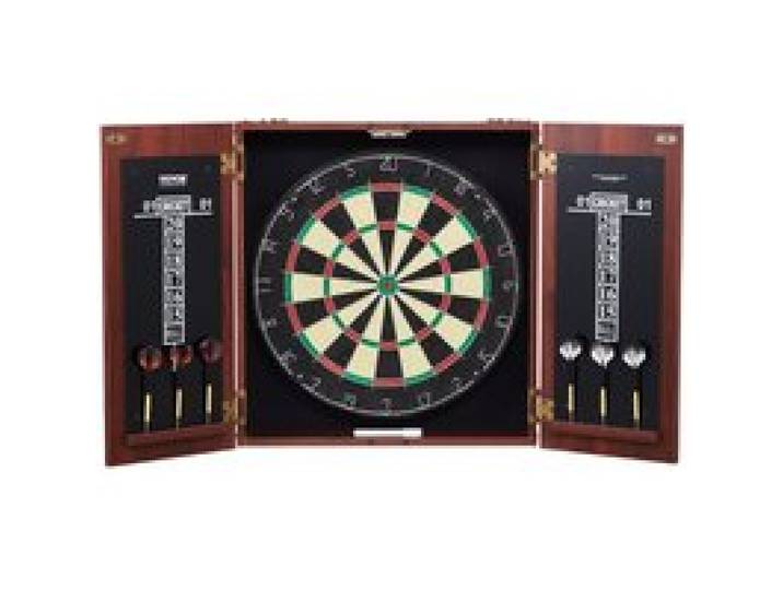 VEVOR Dartbord en Kabinetset Officiële Formaat Dartbord Kabinet, Dartbord 45 x 3,8 cm Verborgen Dartkabinet met Stalen Punten, Compleet met Alle Accessoires, voor Cricketwedstrijden