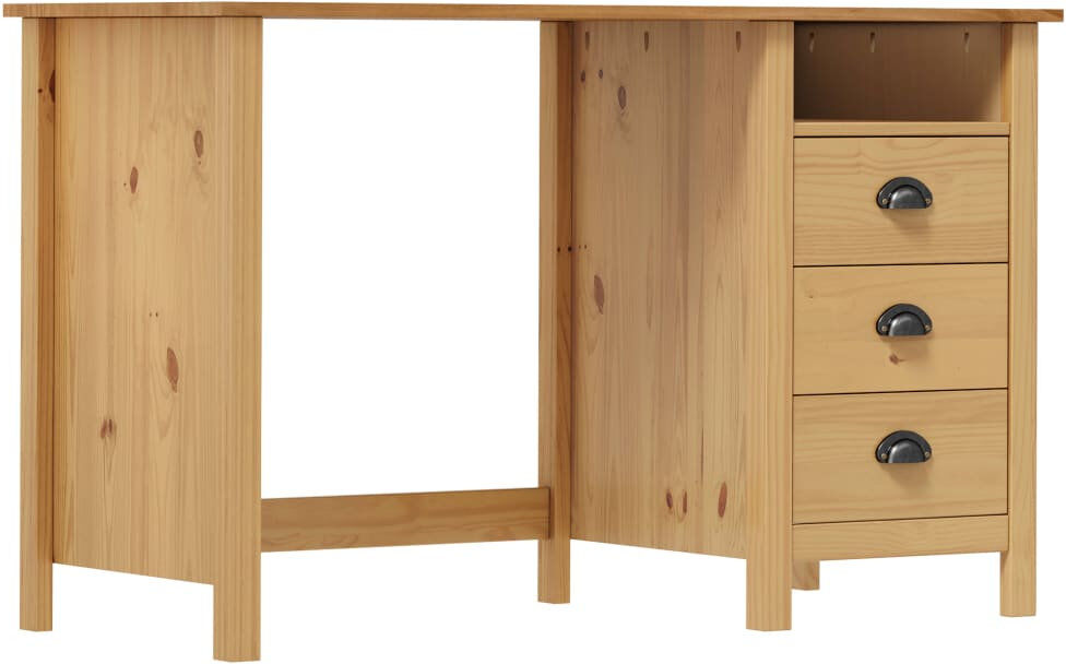 Brambly Cottage Michaelis Desk Hill With 3 Drawers Brown 74cm H X 120cm W X 50cm D