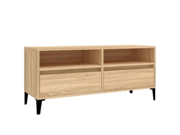 Helloshop26 Klassischer TV-Schrank mit großem Stauraum, 100 x 34,5 x 44,5 cm, aus Eichenholz, Sonoma 02_0049185