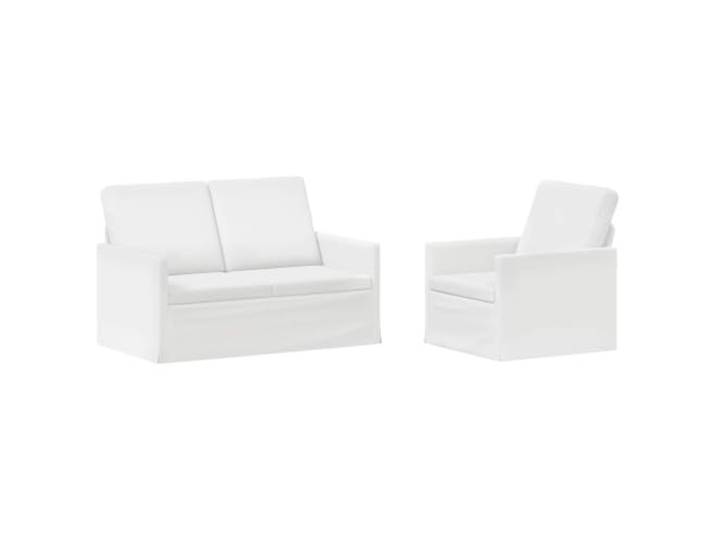 vidaXL Sofa-Set 2 pcs Weiß Stoff