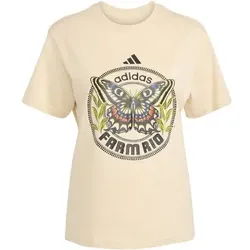 ADIDAS Damen Shirt FARM mit Grafikprint, Größe XS in Beige Beige