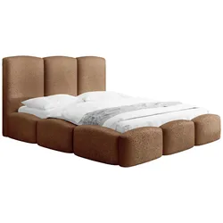 POLSTERBETT Harmony mit Bettkasten, Braun Boucle 180x200 cm