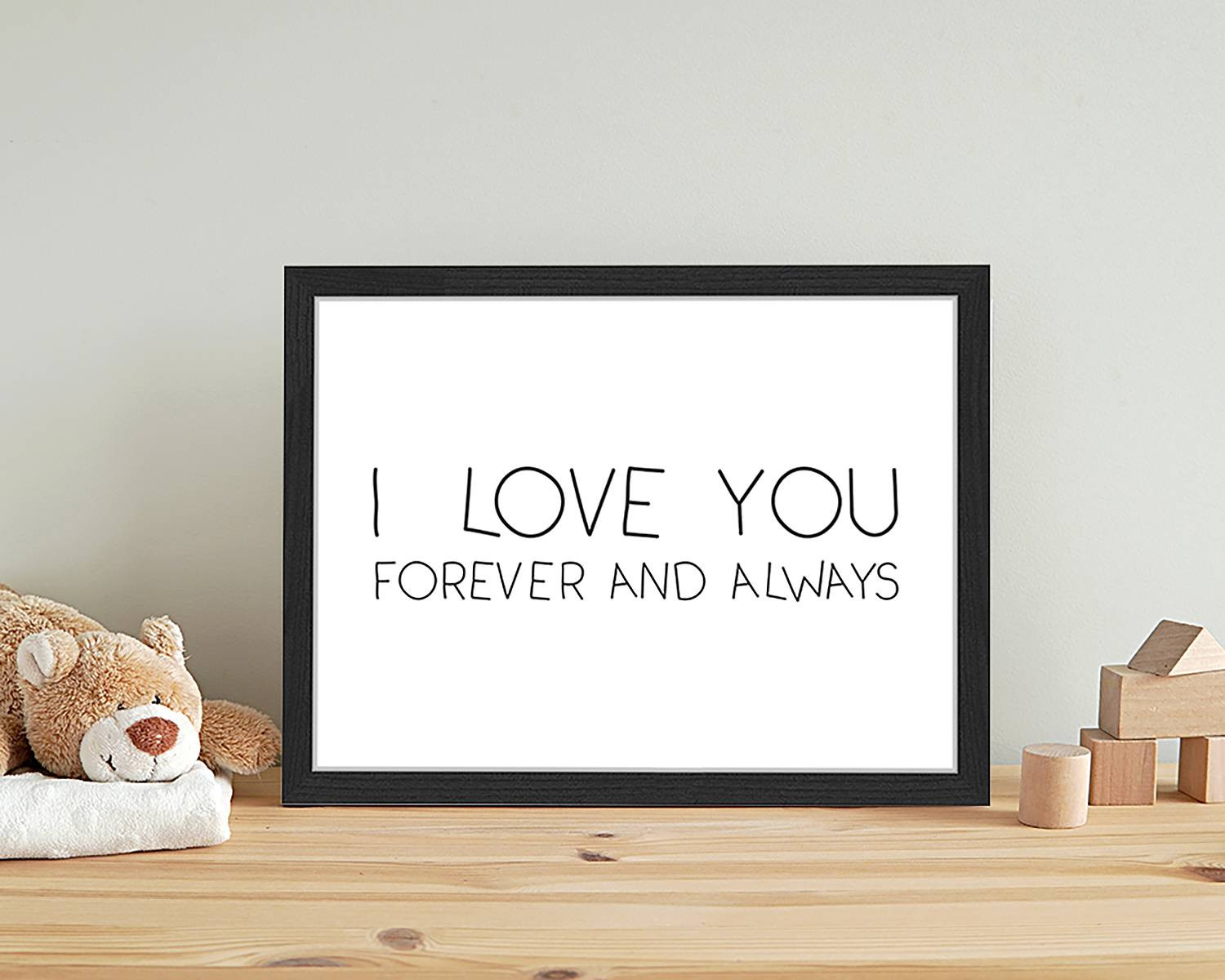 home24 I Love You Forever and Always Poster, Meerdere Kleuren, 33 x 43 cm
