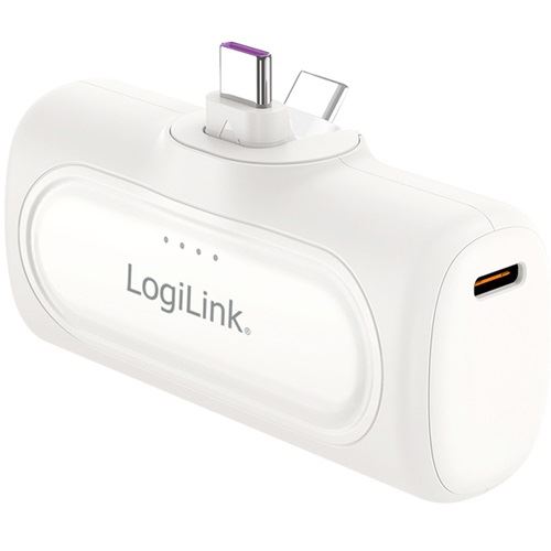 Logilink kompakte Powerbank 5000 mAh, 2x USB-C, weiß