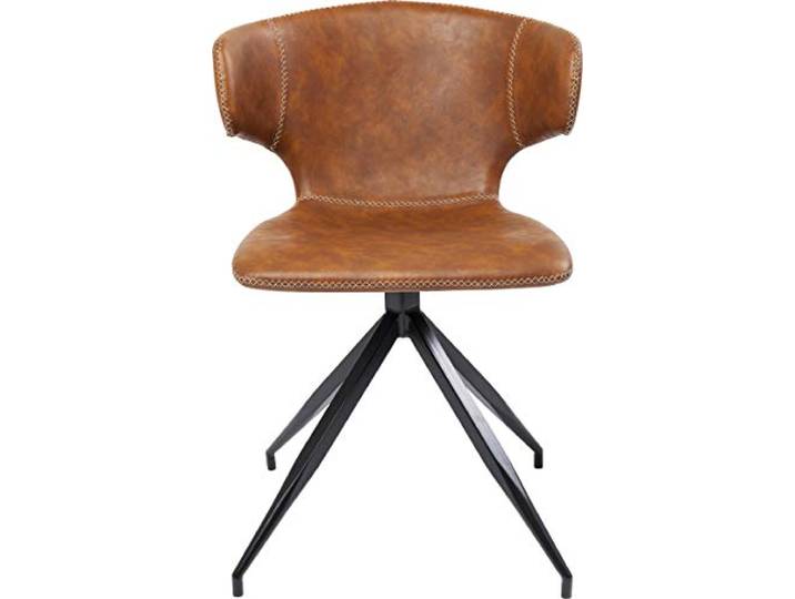Kare Design Stühle Rusty, 2er Set, Braun, Polsterstuhl, Kreuzstichnaht, Komfortabel, Vintage, Retro, Esszimmer, Konferenzzimmer, Home Office, 79x55x54 cm (H/B/T)